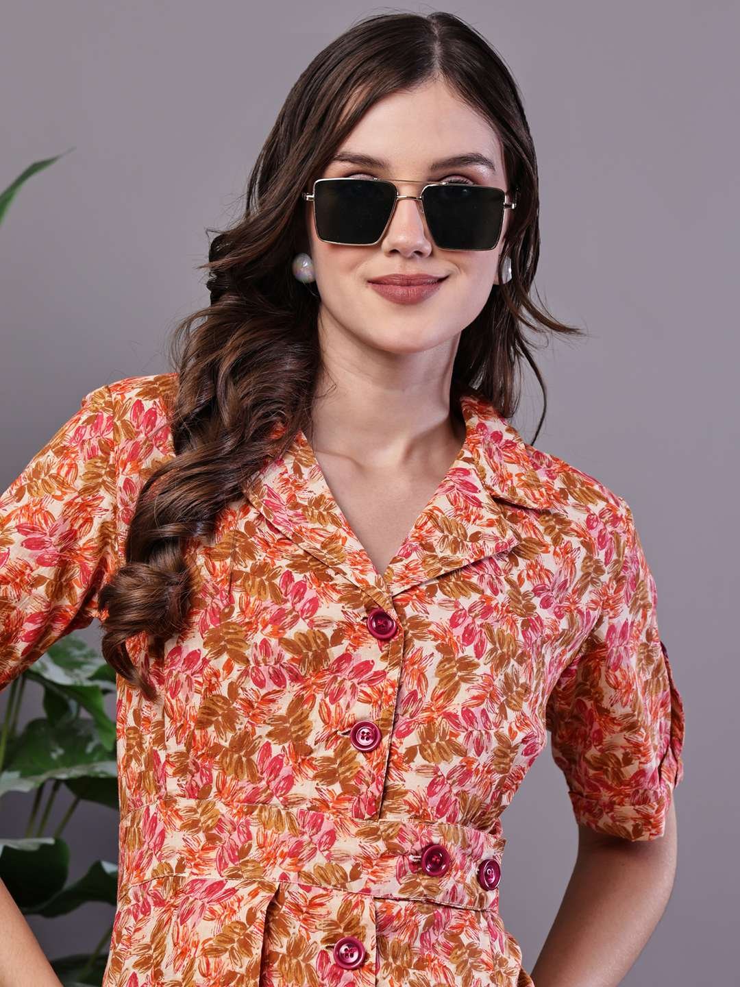 AY1Ic5.jpg Women's MultiColor Velvet Floral Printed Fit & Flare Dress - Image 4