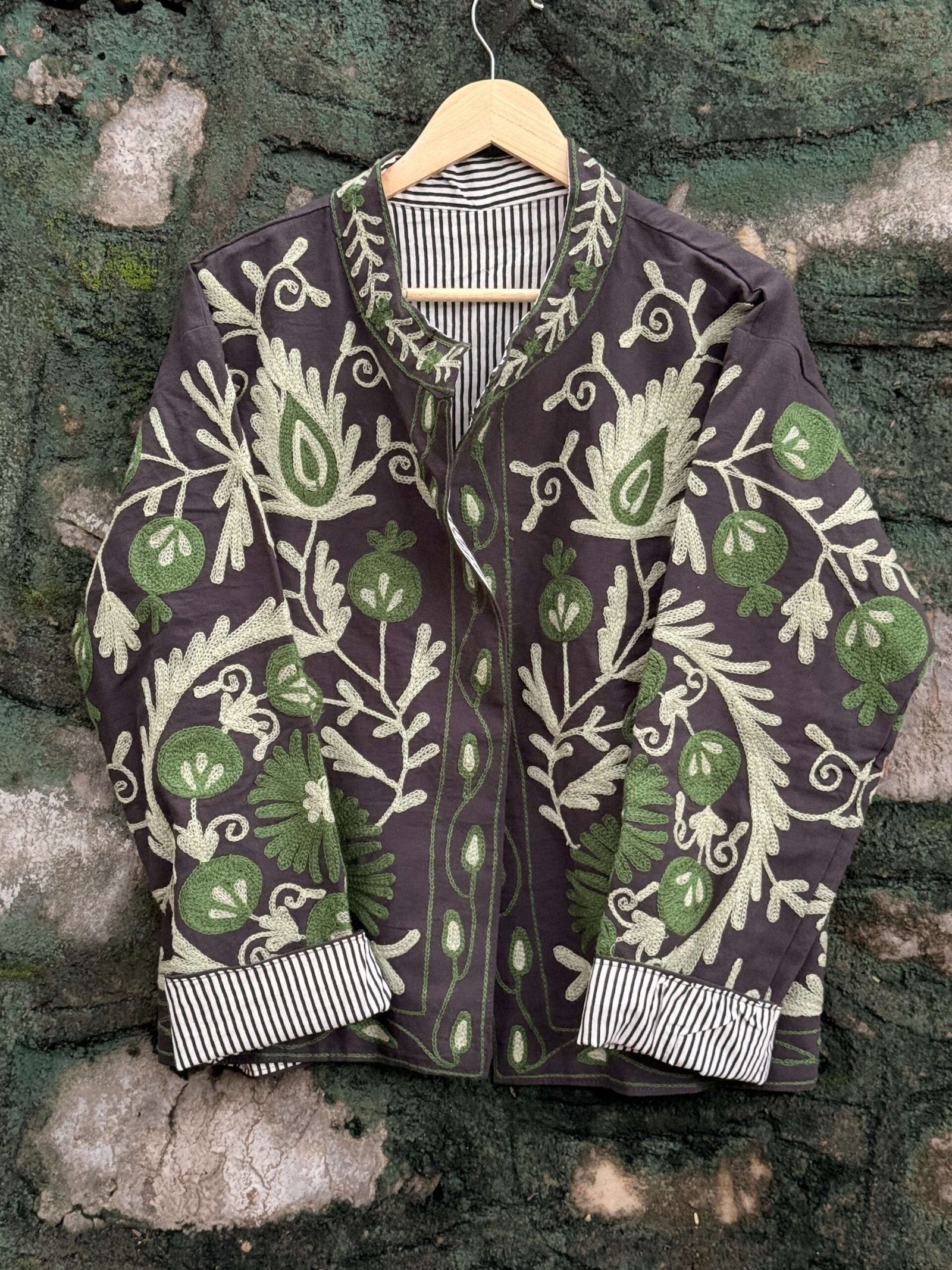 P4o5rd-scaled-1.jpg Womens Purple Velvet Embroidered Jacket with Floral Design - Image 4