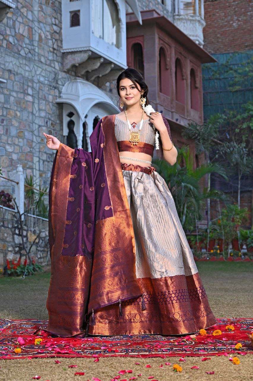 QBqvhU.jpg Women's Tussar Silk Patola Print Lehenga Choli Dupatta Set - Image 14