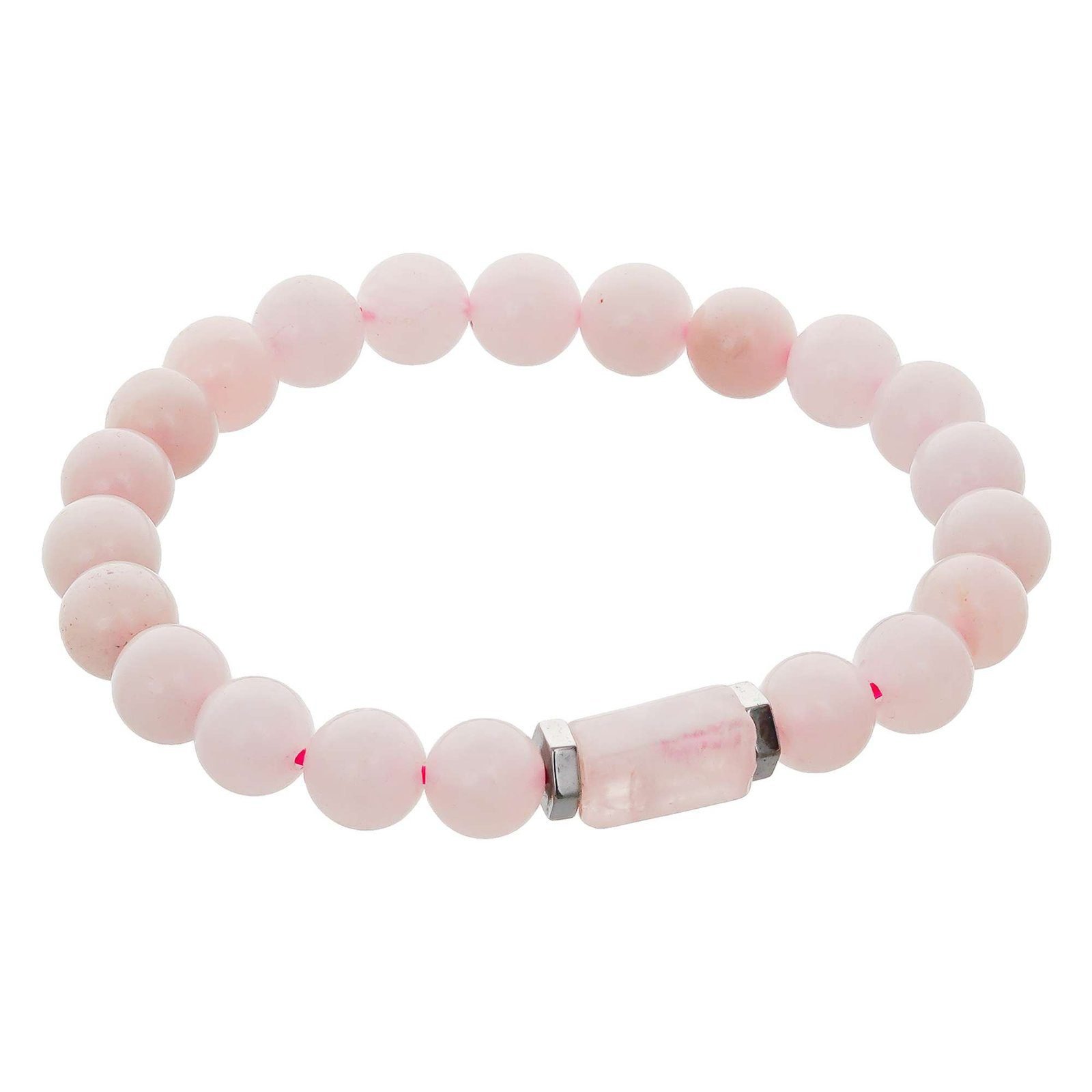 QTynsh.jpg Rose Quartz Tumbler Bracelet for Women Men's Gifts - Protection Healing Crystal Bracelet - 8mm Gemstone Beaded Adjustable
