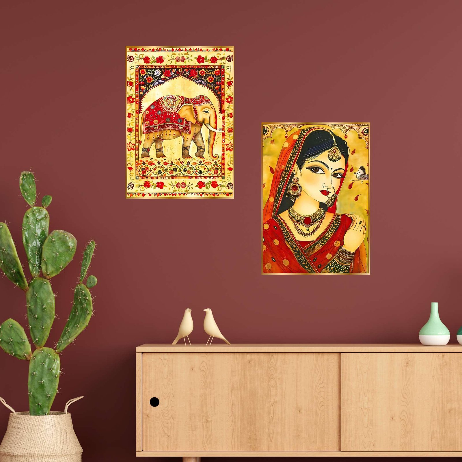 WUKlP3.jpg Set of Two Wall Paintings for Wall Dacoration Golden Framed Wall Paintings for Living Room & Bedroom Wall Art for Home Decoration & Office Wall Décor (14x11 inch CH-GD2-11) - Image 2
