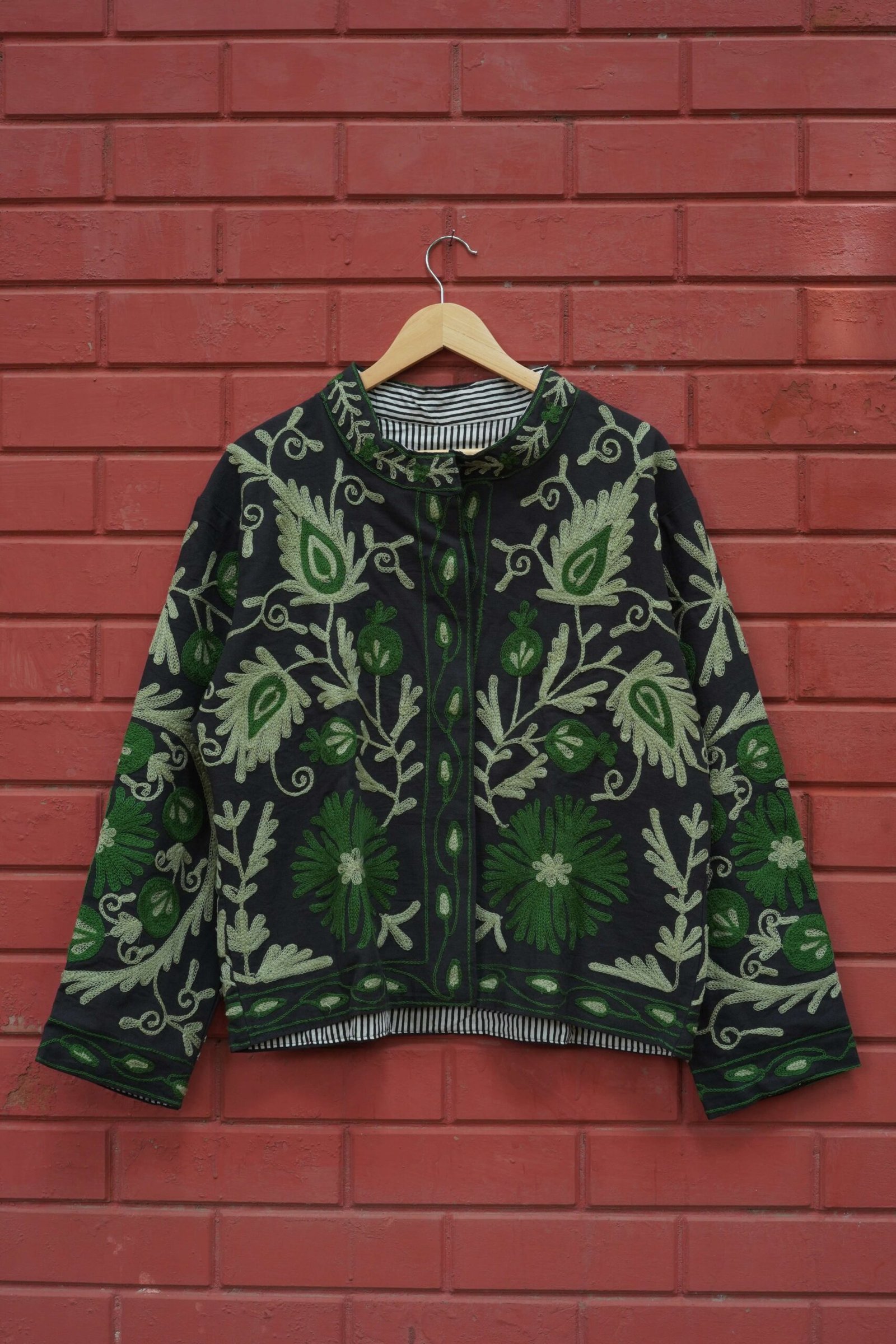 ZDOCCx-scaled-1.jpg Womens Black Velvet Embroidered Jacket with Floral Design - Image 8