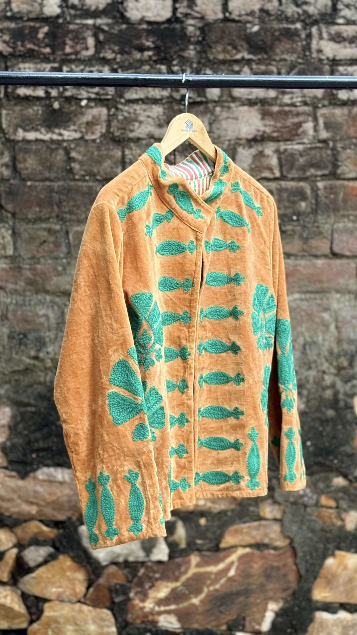 ZTeH4p-scaled-1.jpg Womens Rust Velvet Embroidered Jacket with Floral Design - Image 5