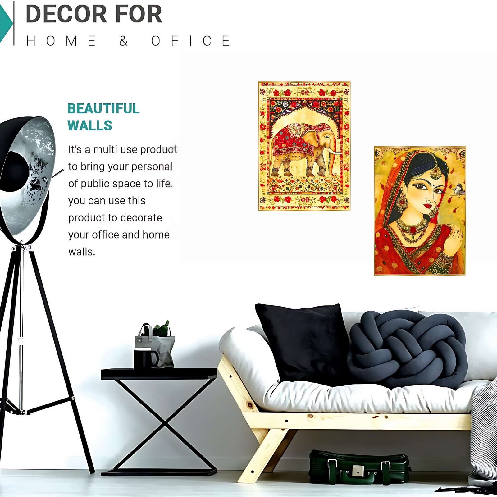 d8oWJ7.jpg Set of Two Wall Paintings for Wall Dacoration Golden Framed Wall Paintings for Living Room & Bedroom Wall Art for Home Decoration & Office Wall Décor (14x11 inch CH-GD2-11) - Image 4