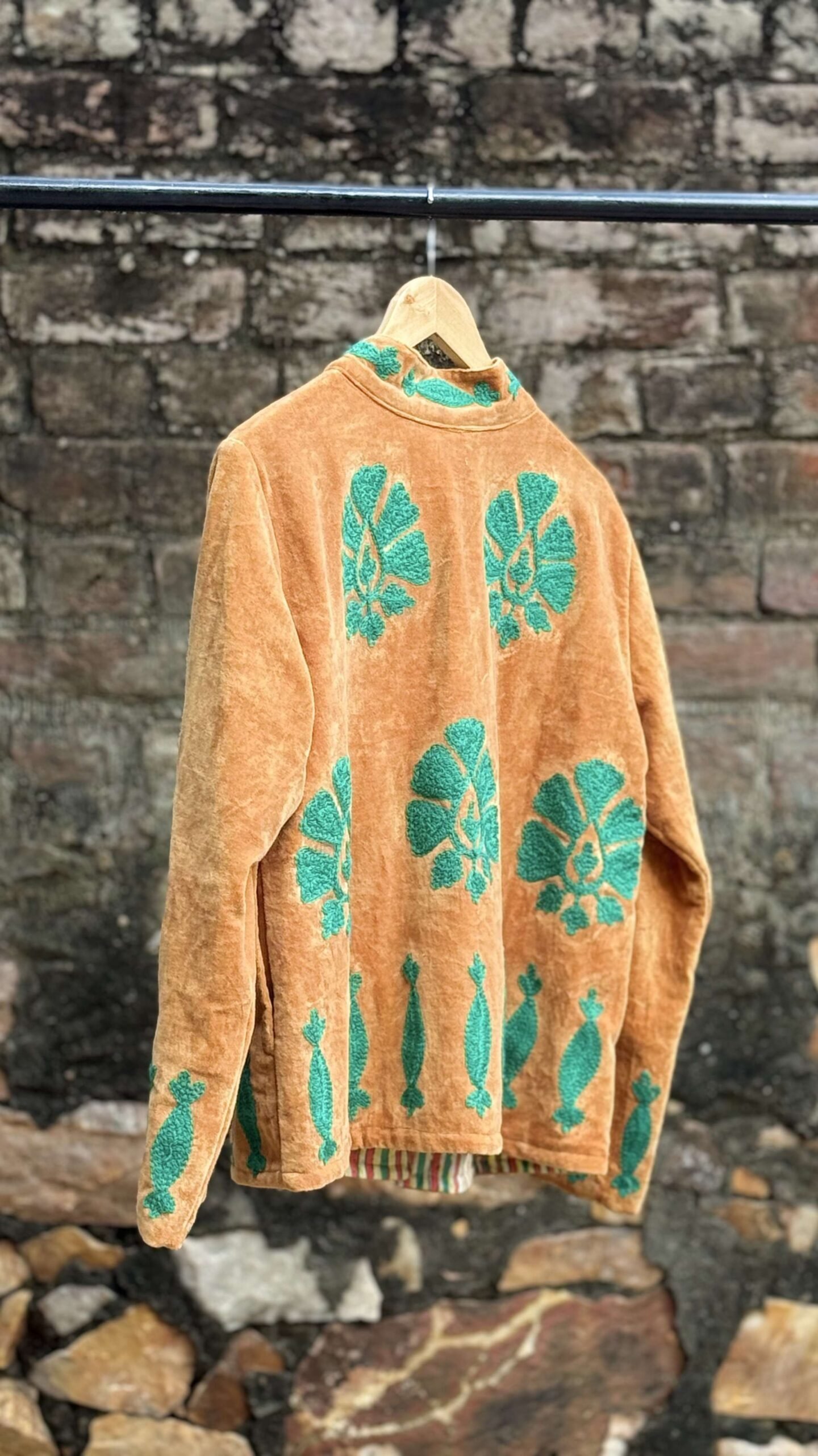 lBdnu5-scaled-1.jpg Womens Rust Velvet Embroidered Jacket with Floral Design
