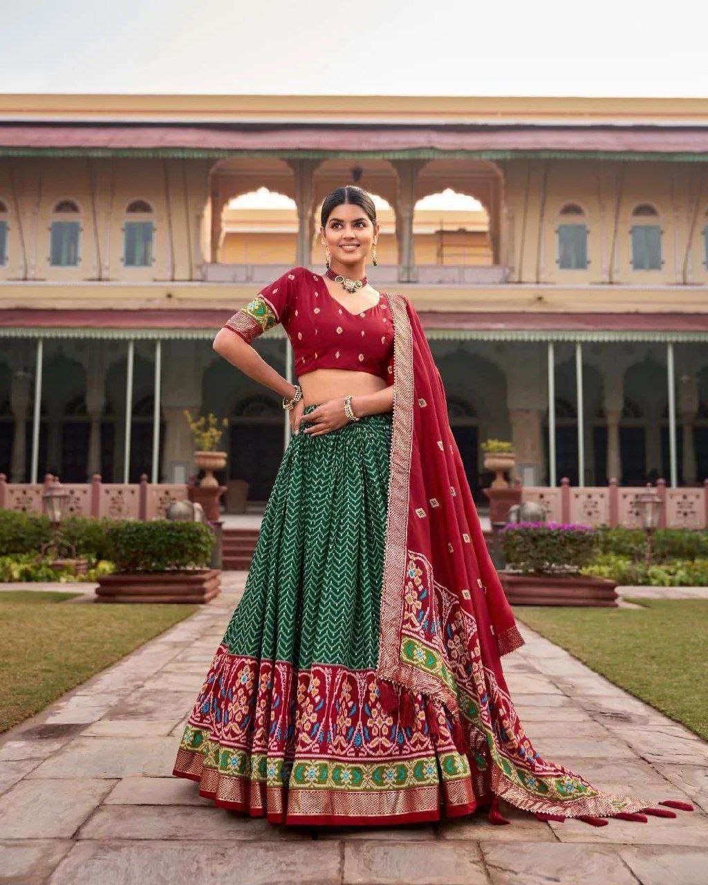 vH342V.jpg Women's Traditional Printed Lehenga Choli Set with Embroidered Dupatta ? Festive Wear - Image 2